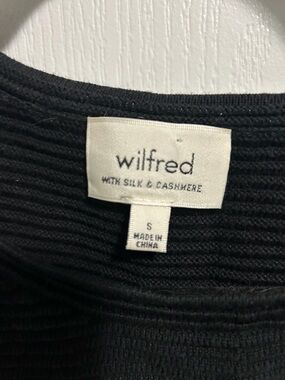 Wilfred Black Ribbed Silk & Cashmere dress S